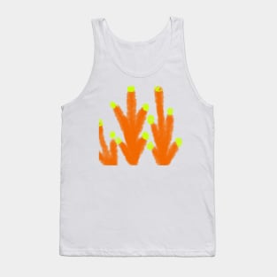 Orange green watercolor abstract art Tank Top